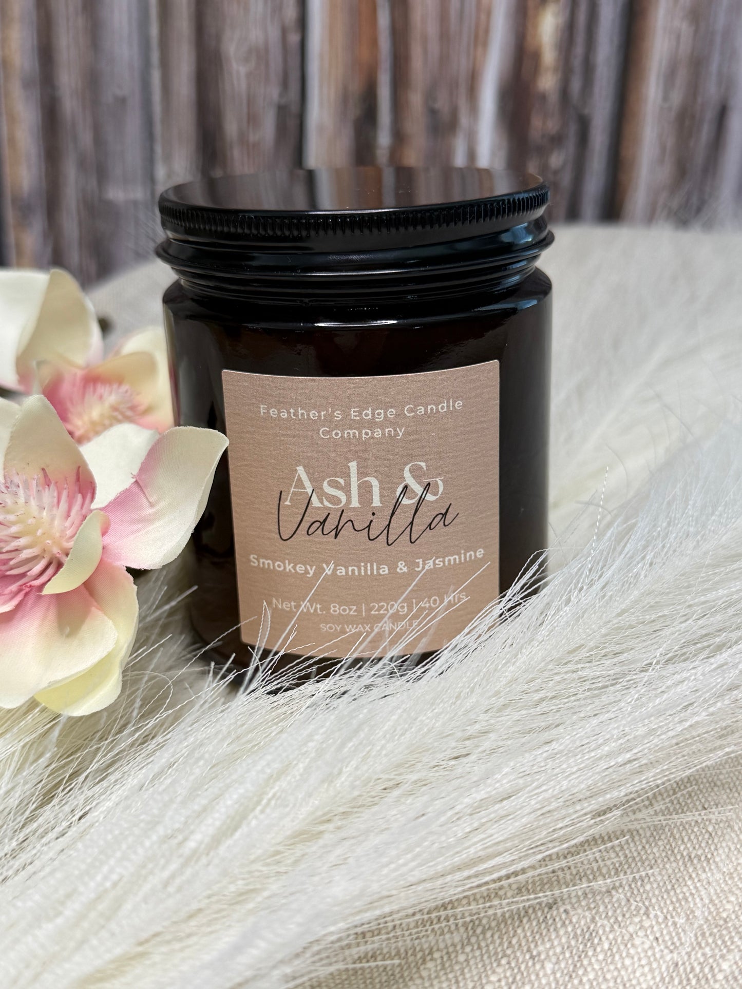Ash & Vanilla 8oz Soy Candle